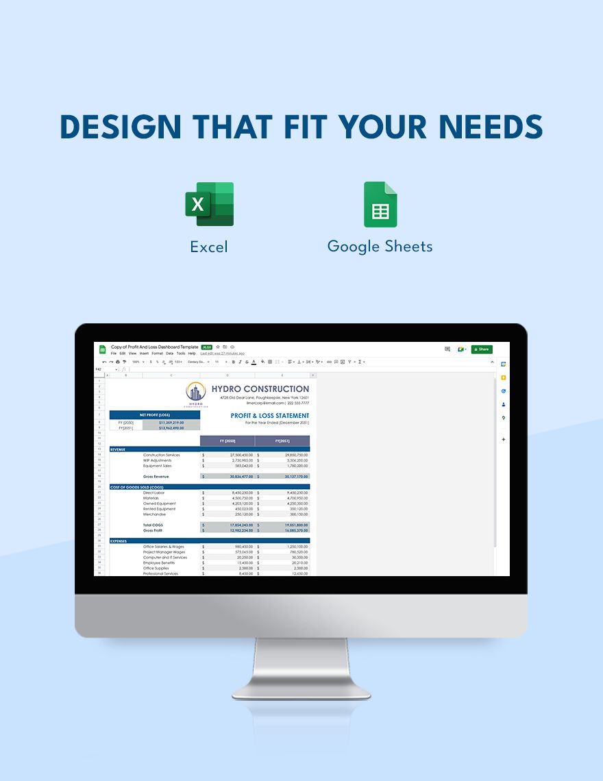 Profit And Loss Dashboard Template Google Sheets Excel Template Net Sexiz Pix