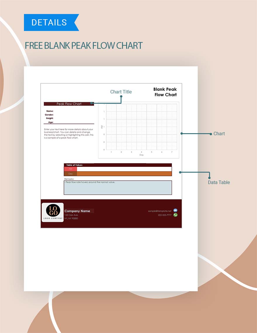 Free Blank Peak Flow Chart Google Sheets Excel Template Net