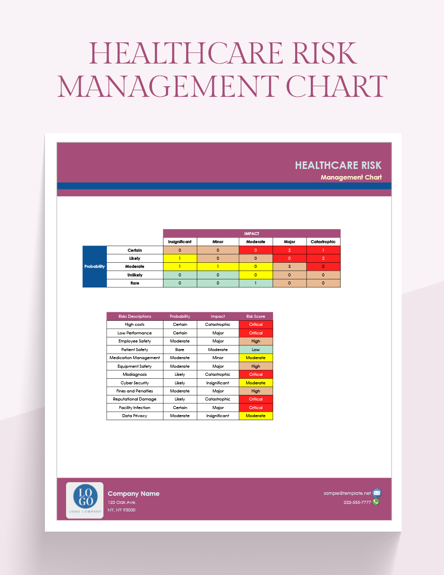 Free Healthcare Risk Management Chart Google Sheets Excel Template Net