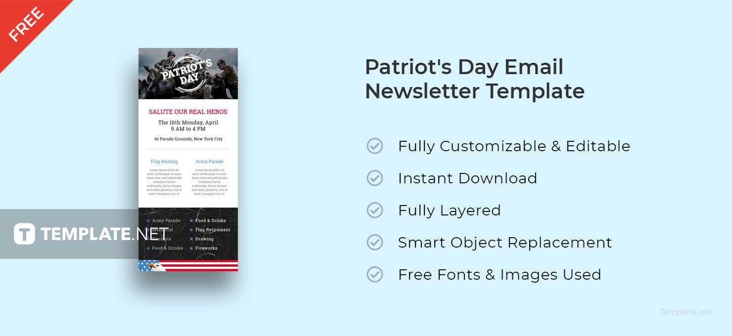 free patriots day email newsletter template