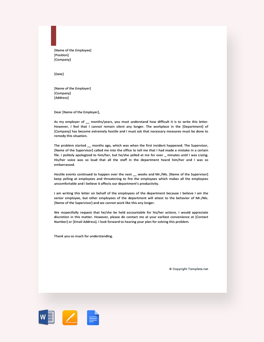 hostile-work-environment-complaint-letter-template-samples-letter