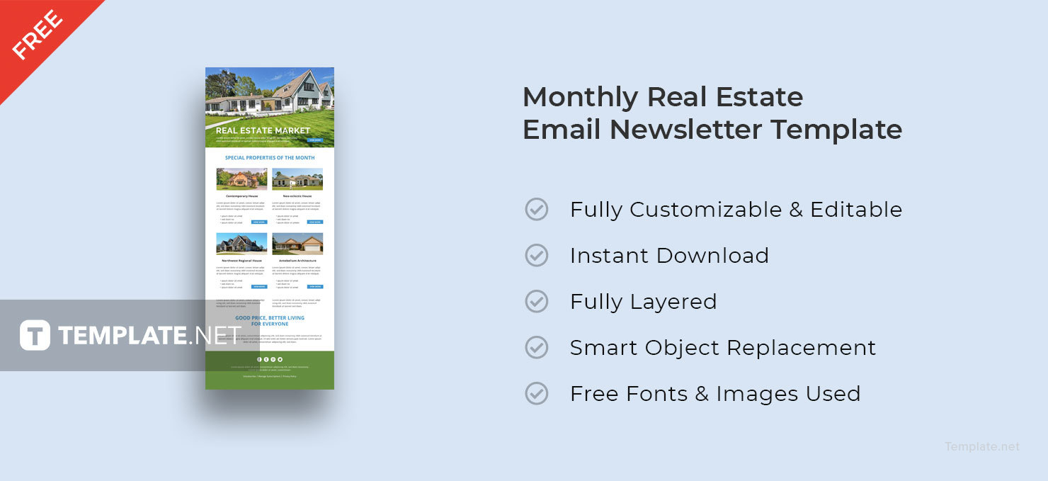 free monthly real estate email newsletter template