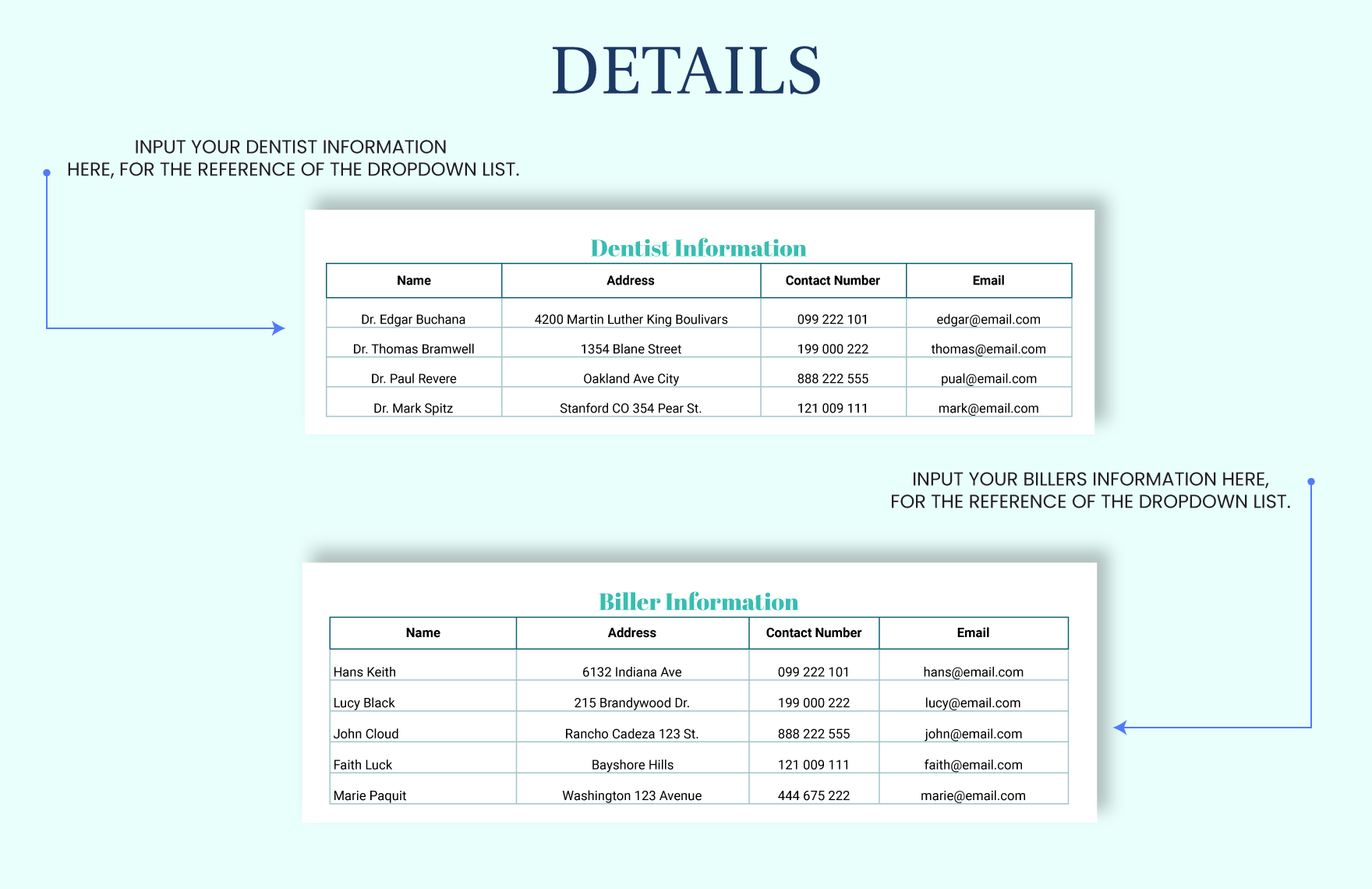 Dental Invoice Template In Google Docs Word Pages Numbers Pdf