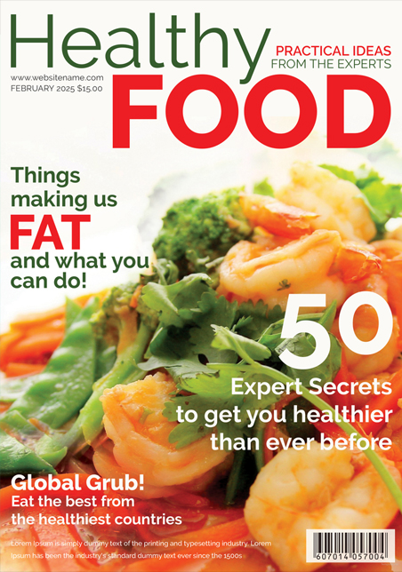 healthy food magazine cover template