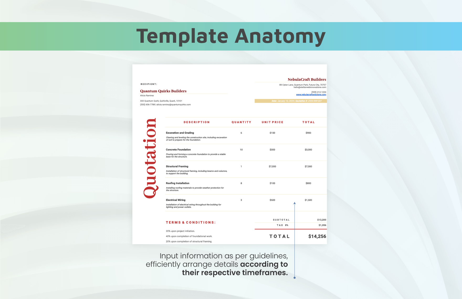 Construction Request For Quotation Template In Gdocslink Ms Word