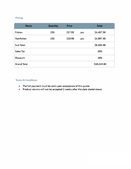 Editable Sales Quotation Template Google Docs Google Sheets Excel