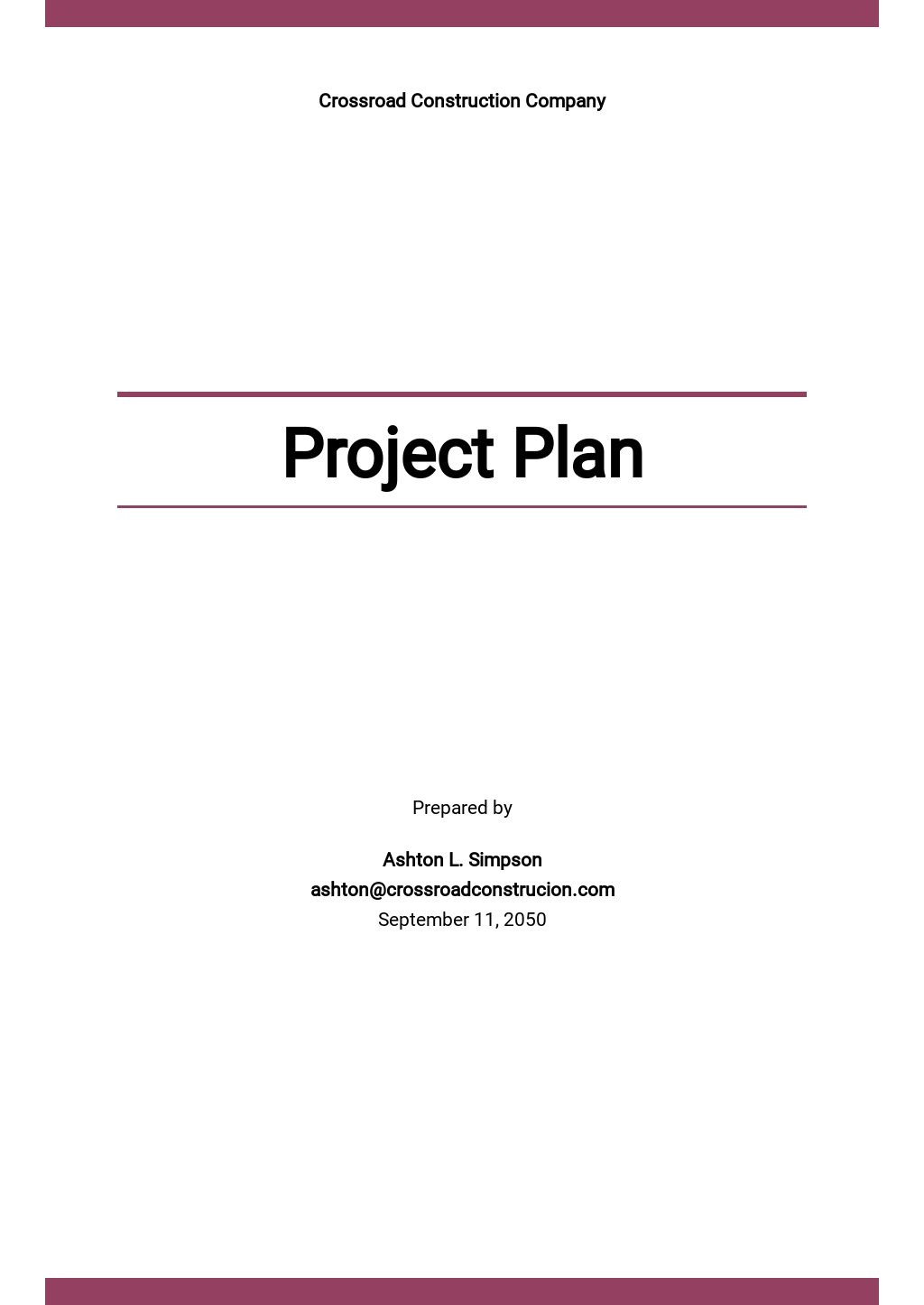 Sample Project Plan