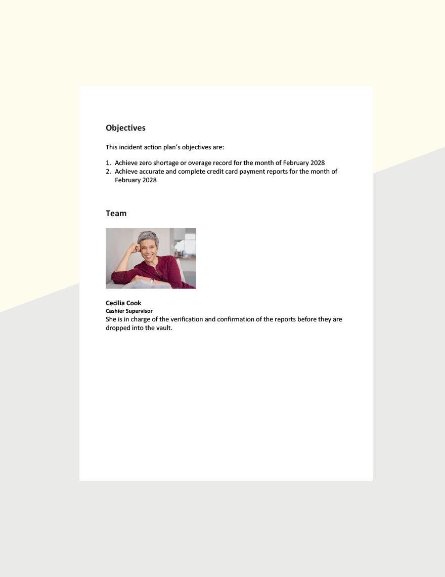 Free Sample Incident Action Plan Template Google Docs Word Apple