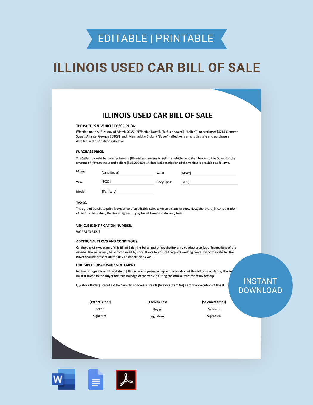 Free Massachusetts Used Car Bill Of Sale Form Template Google Docs