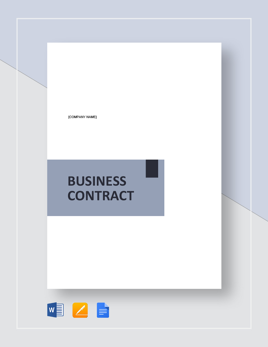 Sample Business Contract Template Google Docs Word Apple Pages