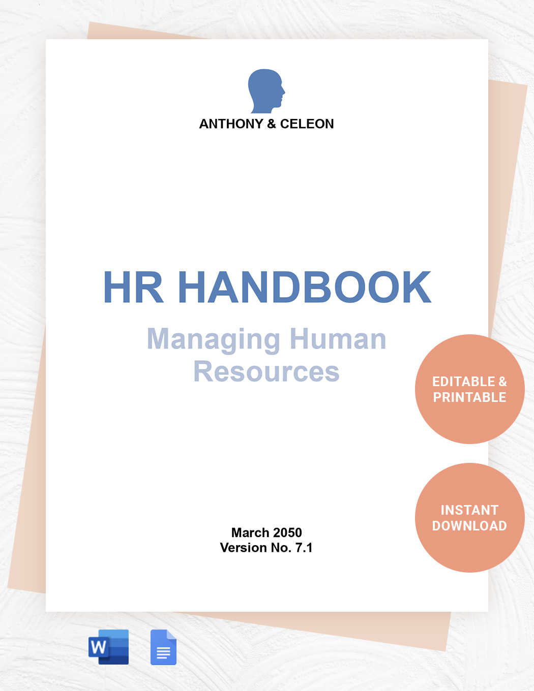 HR Handbook Template Google Docs Word Template Net