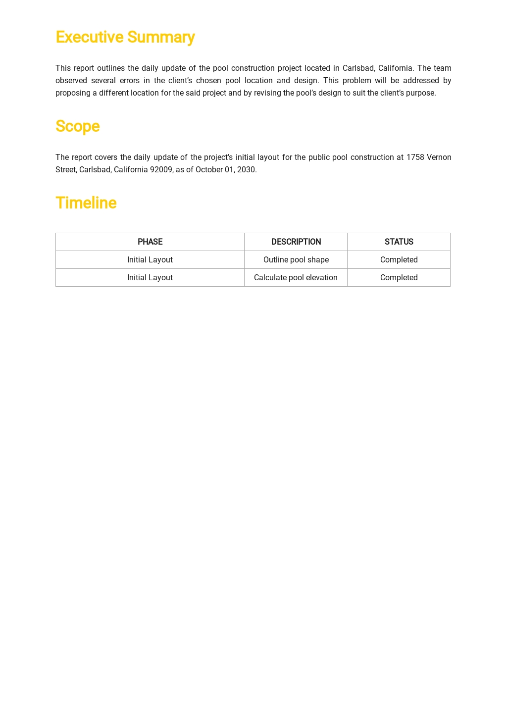 Daily Construction Report Template Free PDF Word DOC Apple MAC 16988 