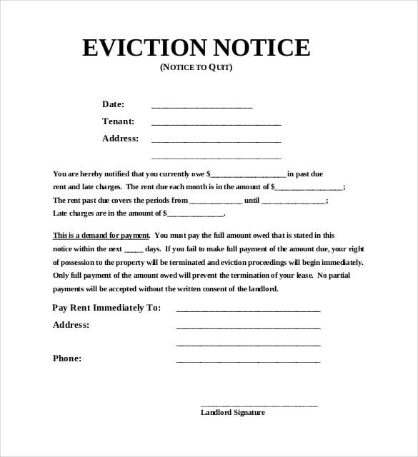 Free Printable Blank Eviction Notice Printable Templates