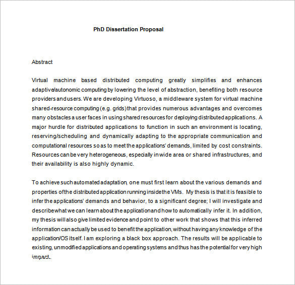 Proposal for dissertation examples