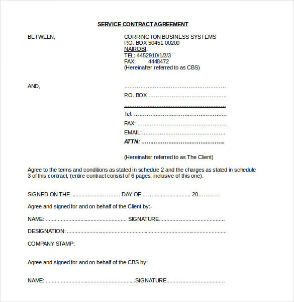 Contract Agreement Templates Word Pdf Pages