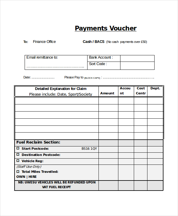 Accounts Payable Voucher Template Payment Voucher Templates Free Printable Word Excel