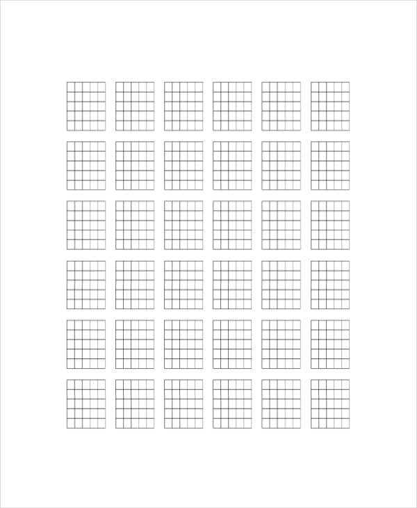 Blank Guitar Chord Chart Grid