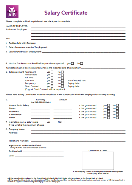 4 Salary Pay Certificate Templates PDF