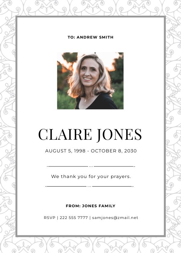 Obituary Card Maker Free Creator Generator Edit Online Free