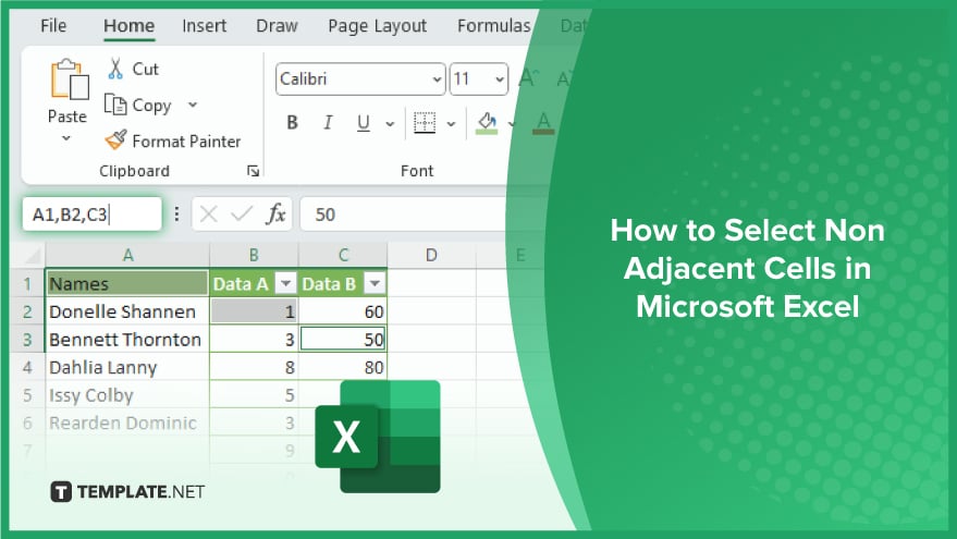 How To Select Non Adjacent Cells In Microsoft Excel