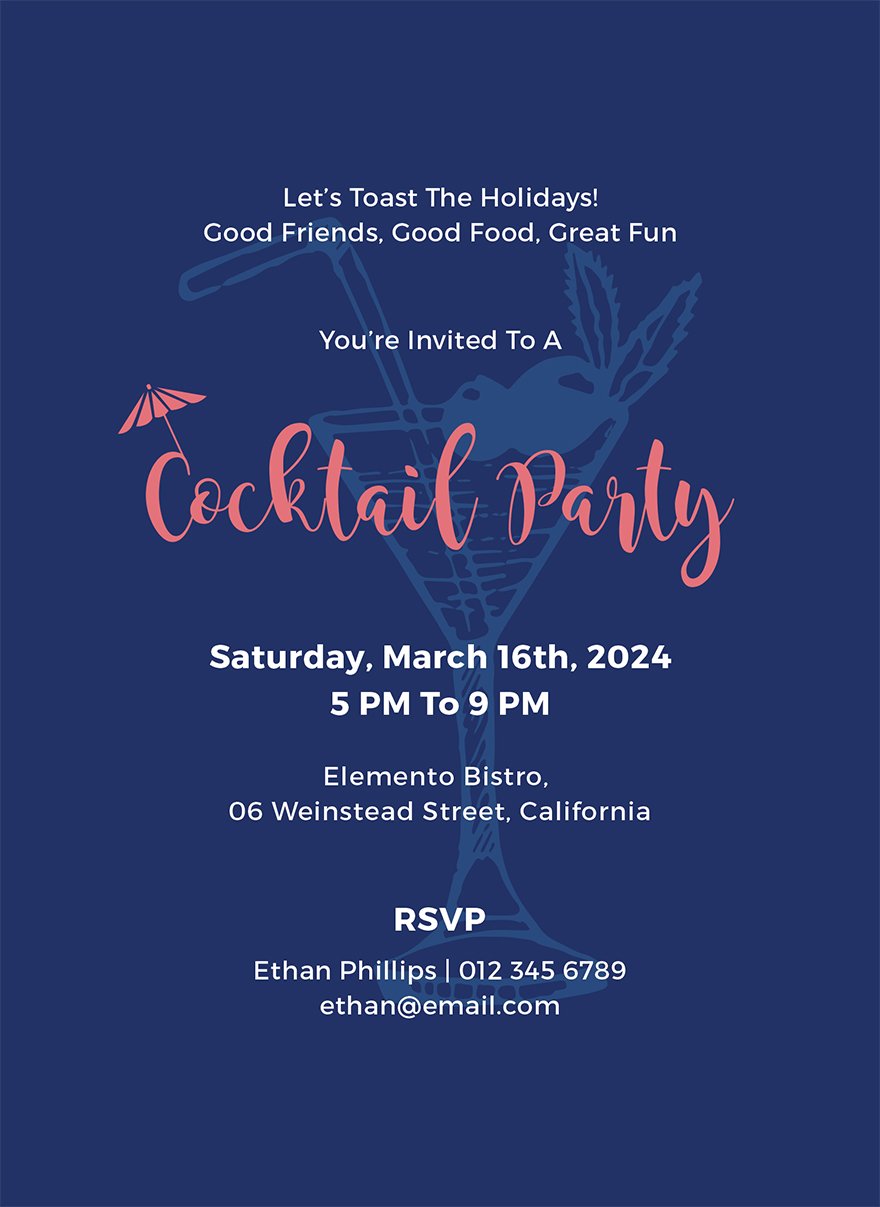 Cocktail Party Invitation Template