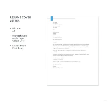 free simple resume cover letter template in microsoft word apple