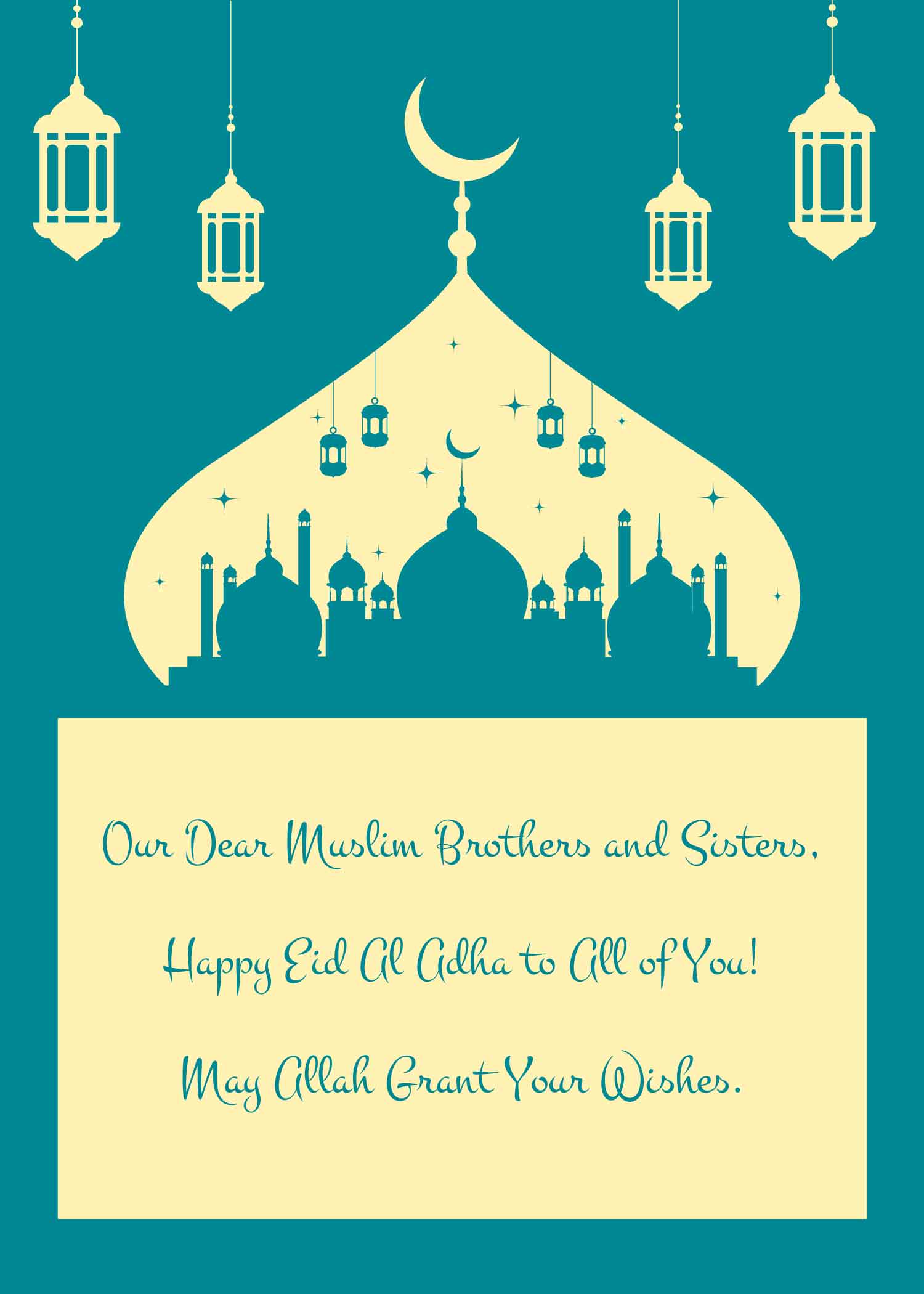 Free Simple Eid Al Adha Card in Word, Google Docs, Illustrator, PSD, Apple Pages, Publisher