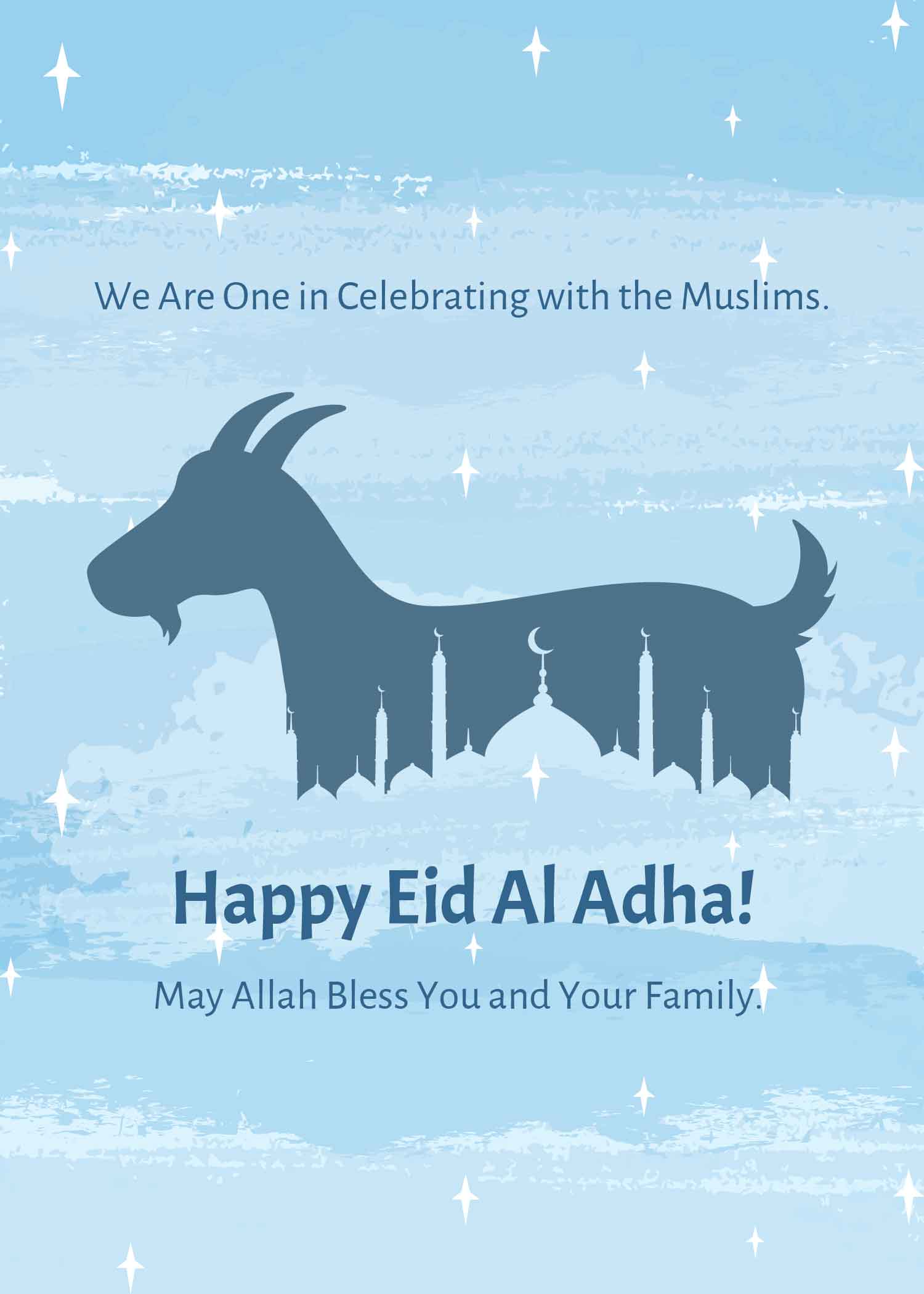 Free Watercolor Eid Al Adha Card in Word, Google Docs, Illustrator, PSD, Apple Pages, Publisher