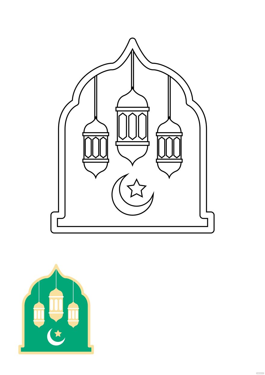 Eid Al Adha Islam Coloring Page in PDF, JPG