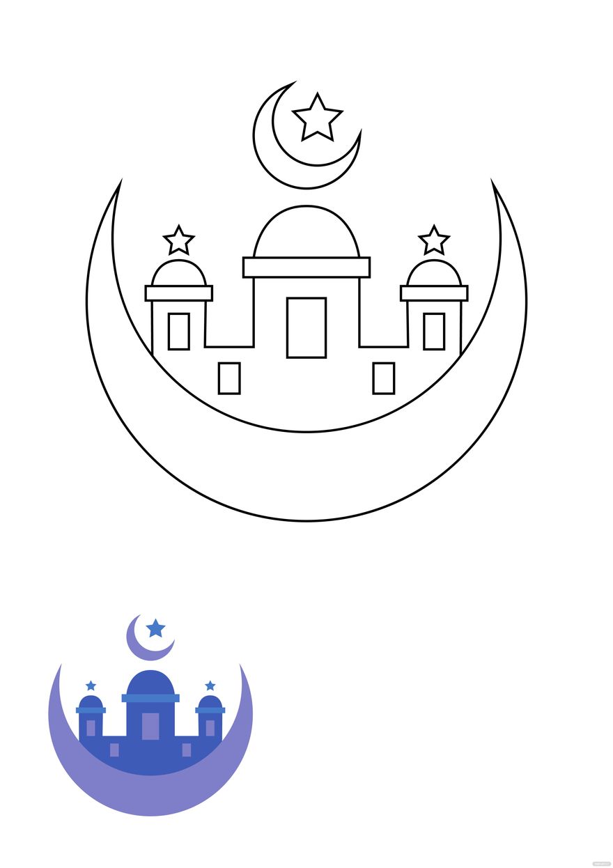 Free Simple Eid Al Adha Coloring Page in PDF, JPG