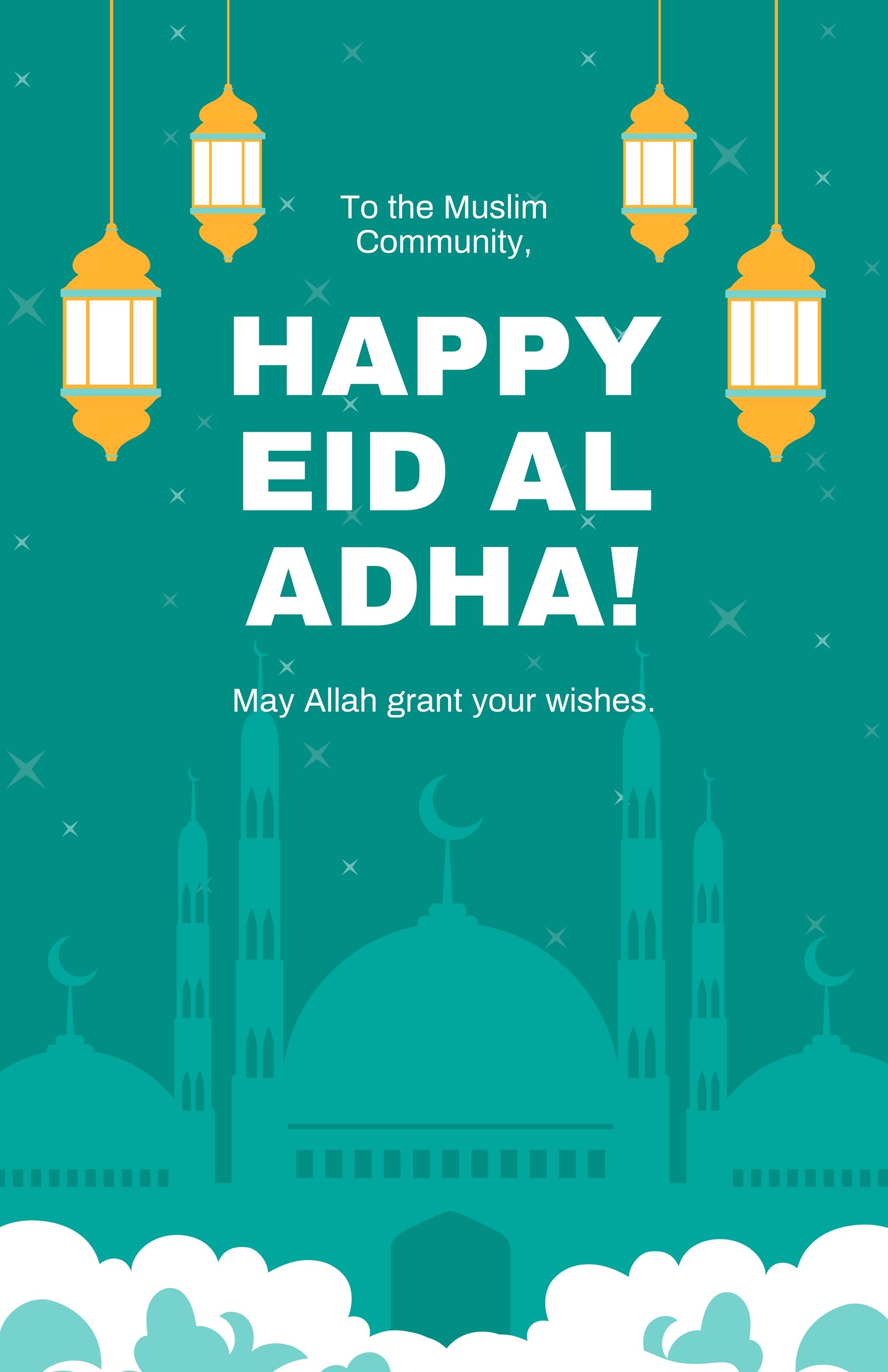 FREE Eid Al Adha Poster Template - Download in Word, Google Docs, PDF ...