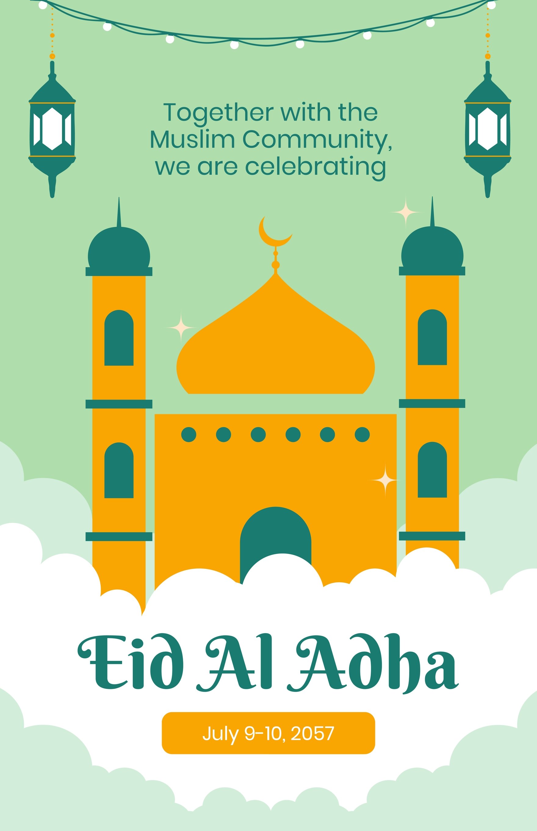 Creative Eid Al Adha Poster in Word, Google Docs, Illustrator, PSD, Apple Pages, Publisher