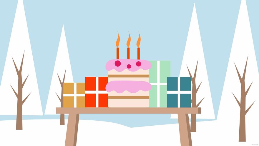 Free Winter Birthday Background in Illustrator, EPS, SVG, JPG, PNG