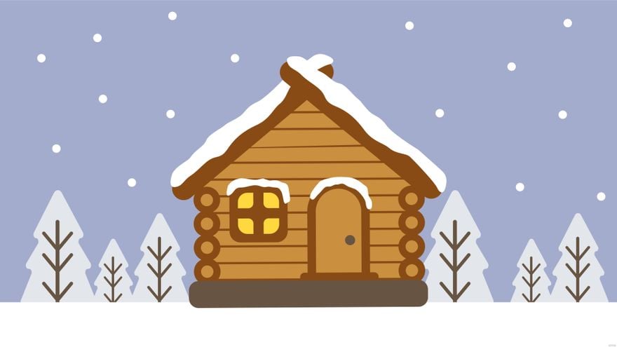Winter Cabin Background in Illustrator, EPS, SVG, JPG, PNG