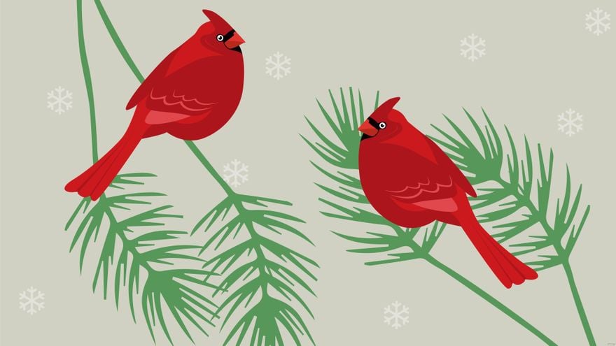 Free Winter Cardinal Background in Illustrator, EPS, SVG, JPG, PNG