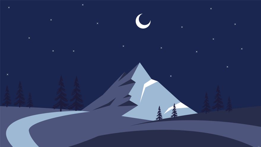 Free Winter Night Background in Illustrator, EPS, SVG, PNG, JPEG
