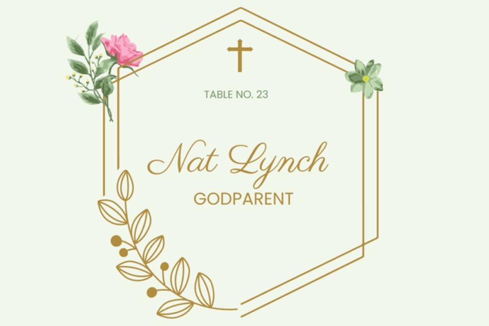 Green Baptism Place Card