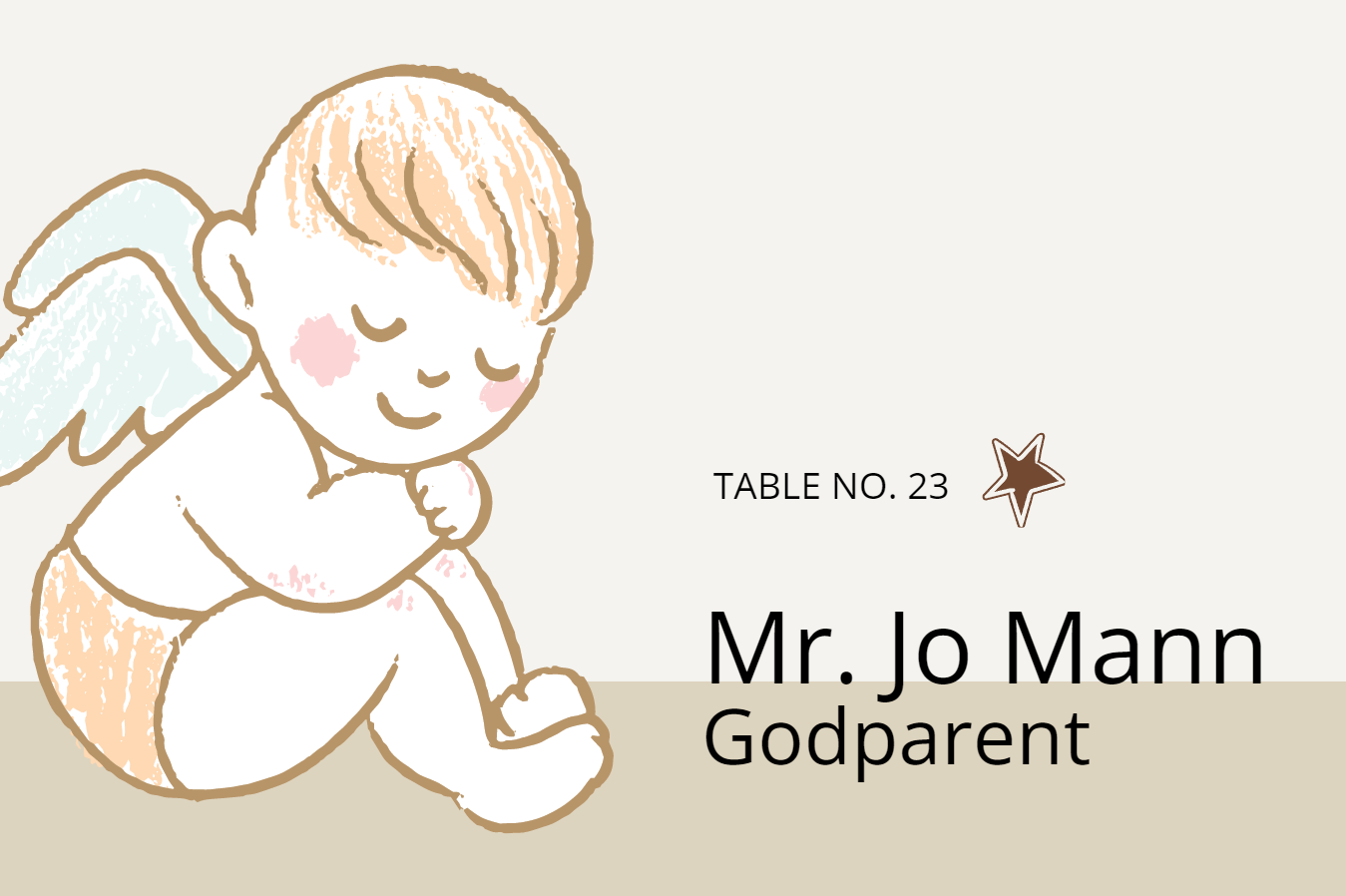 Baby Christening Place Card