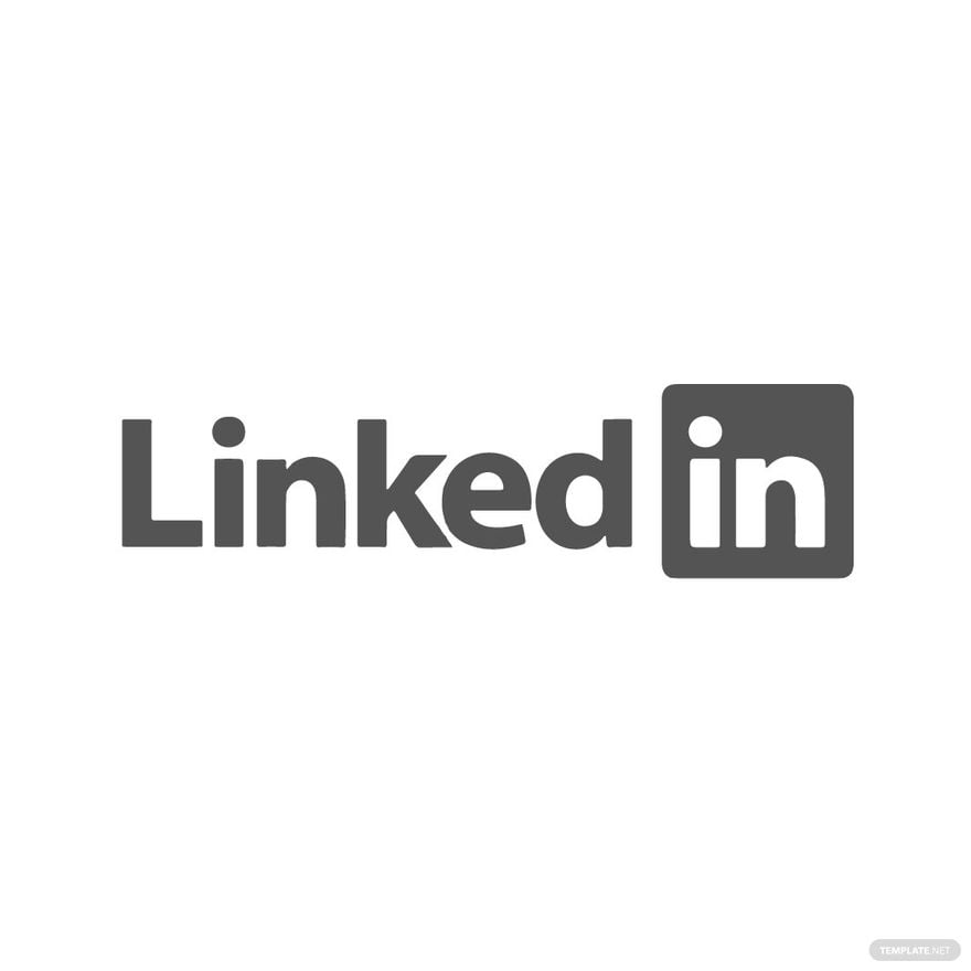 Grey LinkedIn Clipart in Illustrator, EPS, SVG, JPG