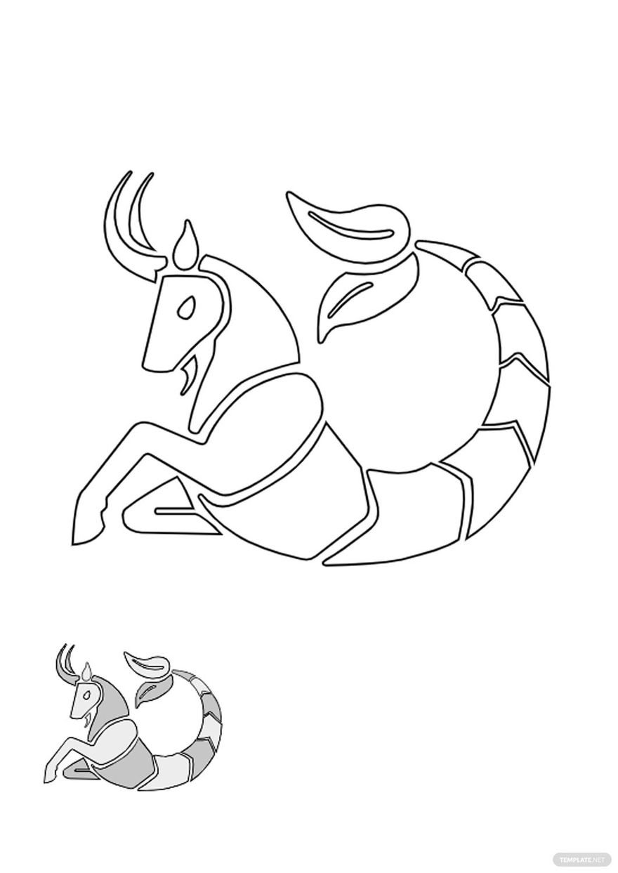 Free White Capricorn coloring page