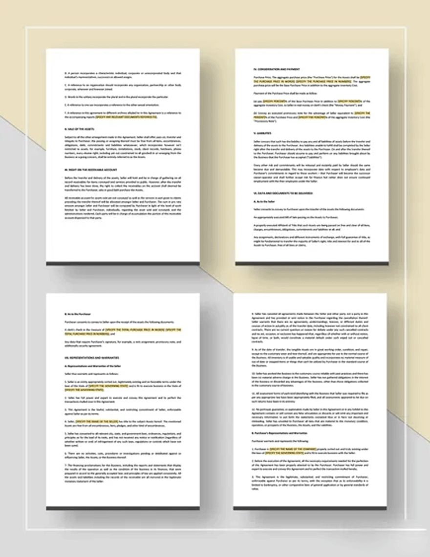 Film & Television Asset Sale and Purchase Agreement Template
