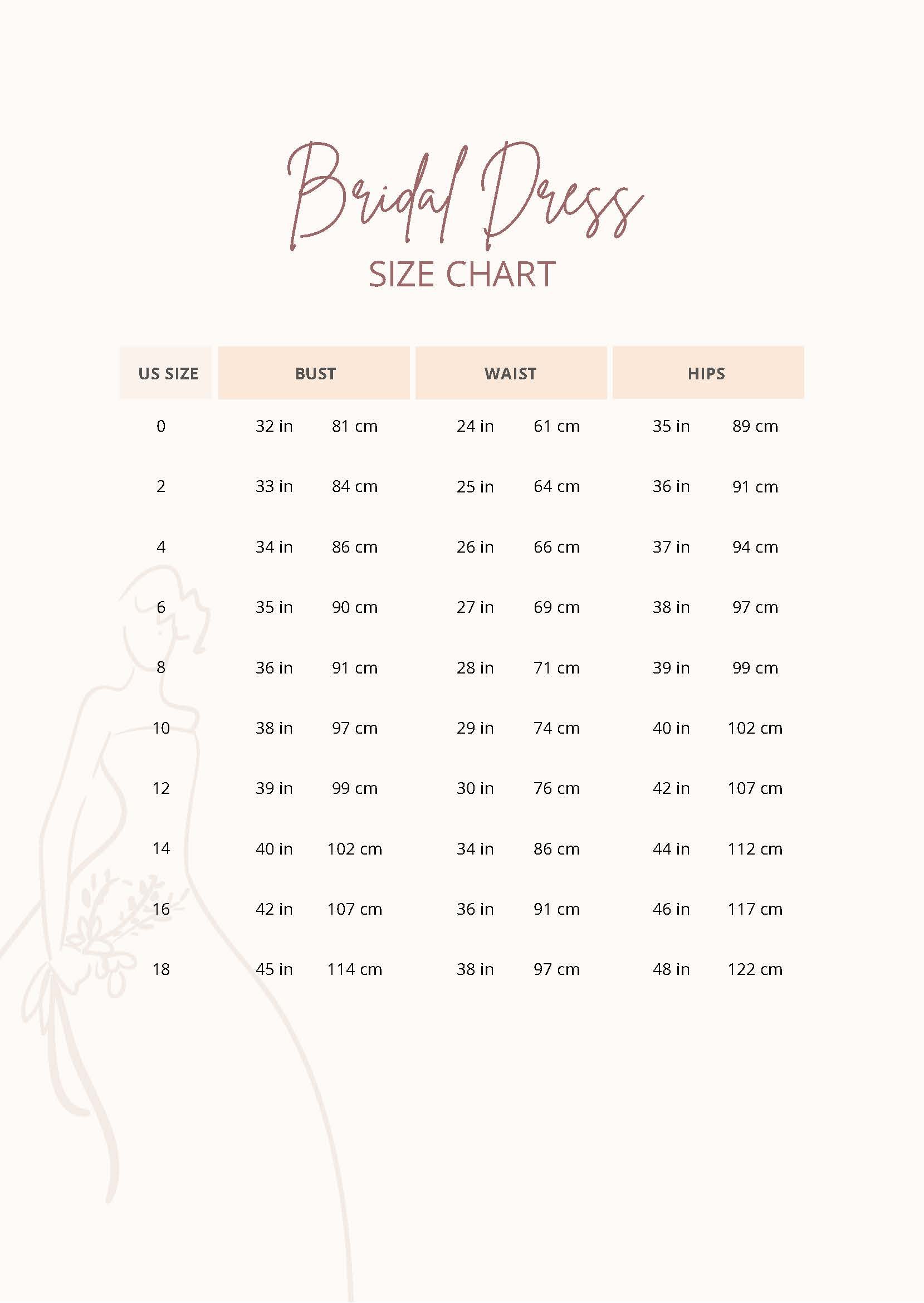 FREE Dress Size Chart Template - Download in Word, Google Docs, PDF ...