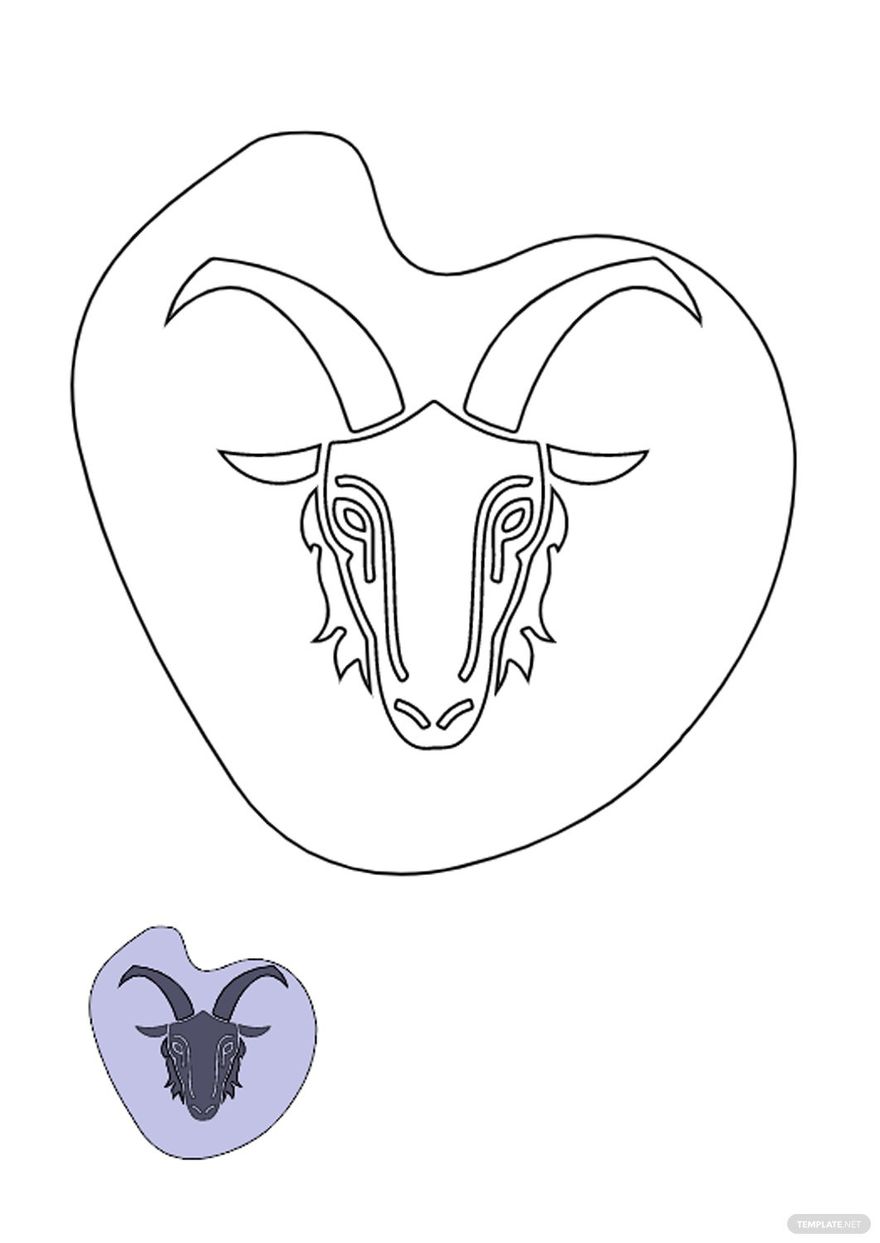 Free Capricorn Head coloring page