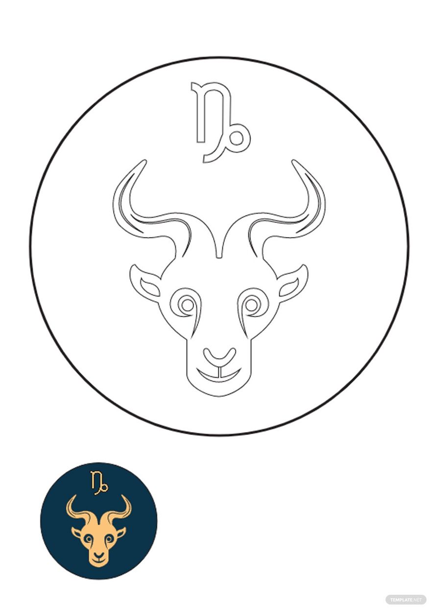 Free Capricorn Horoscope coloring page