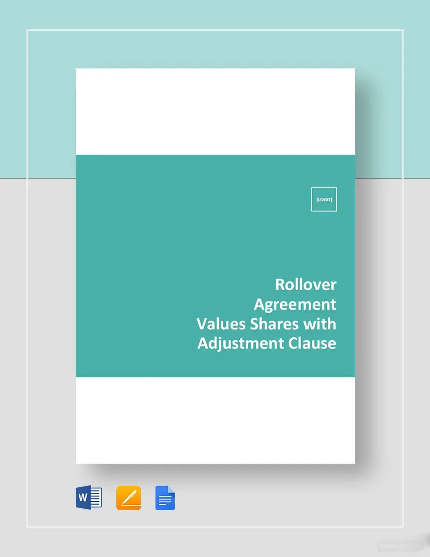 Rollover Agreement Values Shares with Adjustment Clause Template