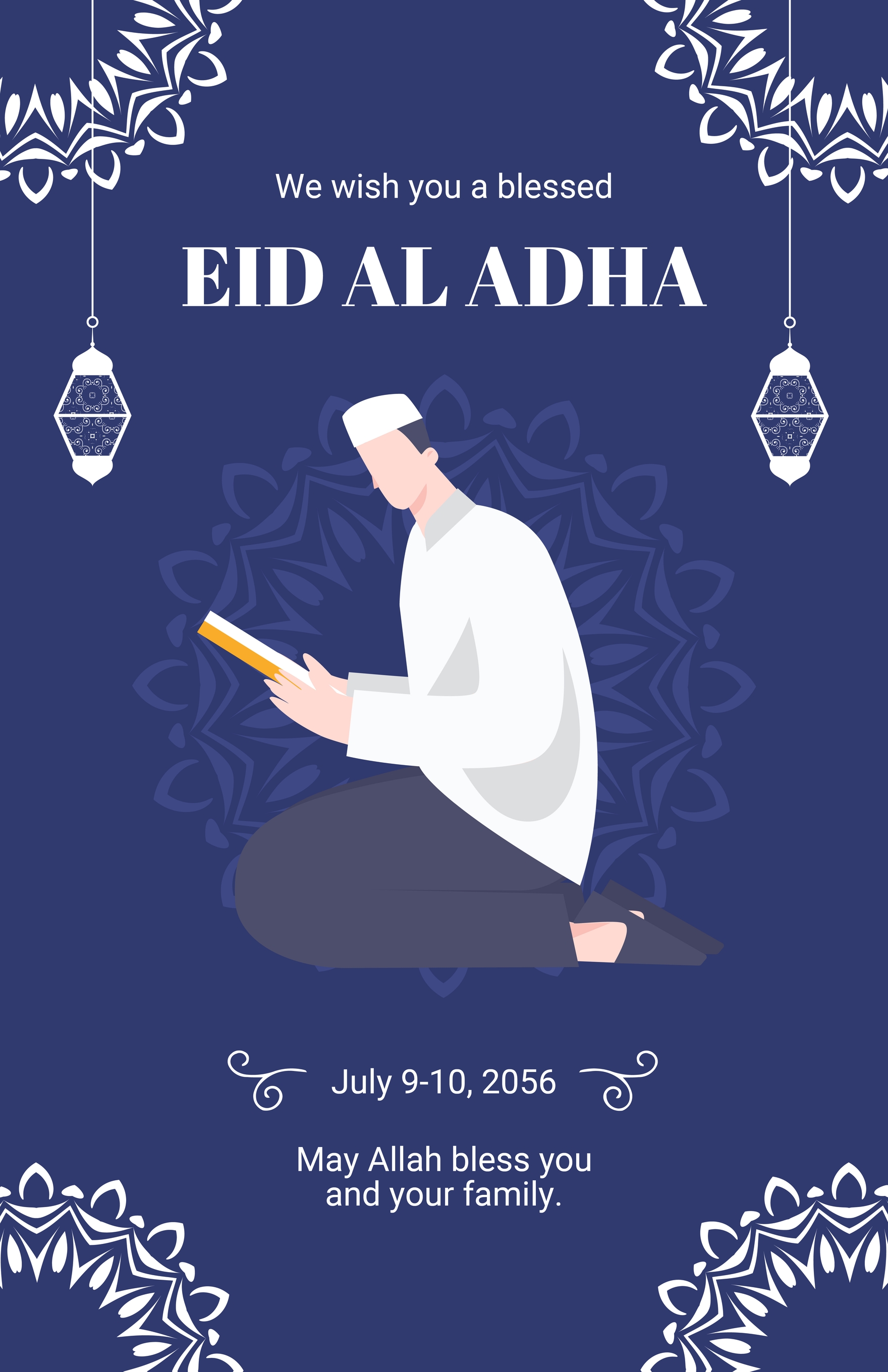 Free Eid Al Adha Wishes Poster in Word, Google Docs, Illustrator, PSD, Apple Pages, Publisher