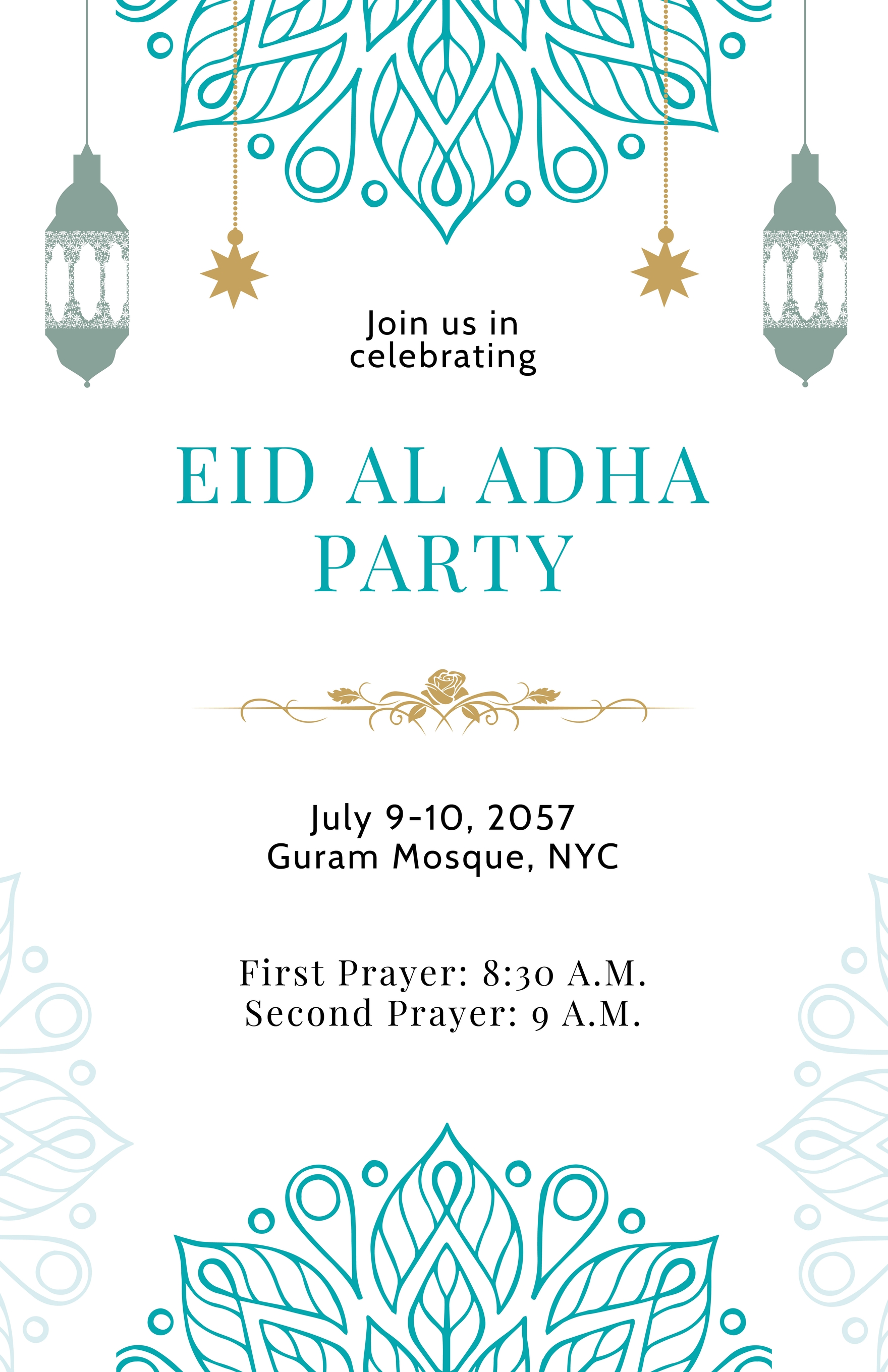 Free Eid Al Adha Party Poster in Word, Google Docs, Illustrator, PSD, Apple Pages, Publisher