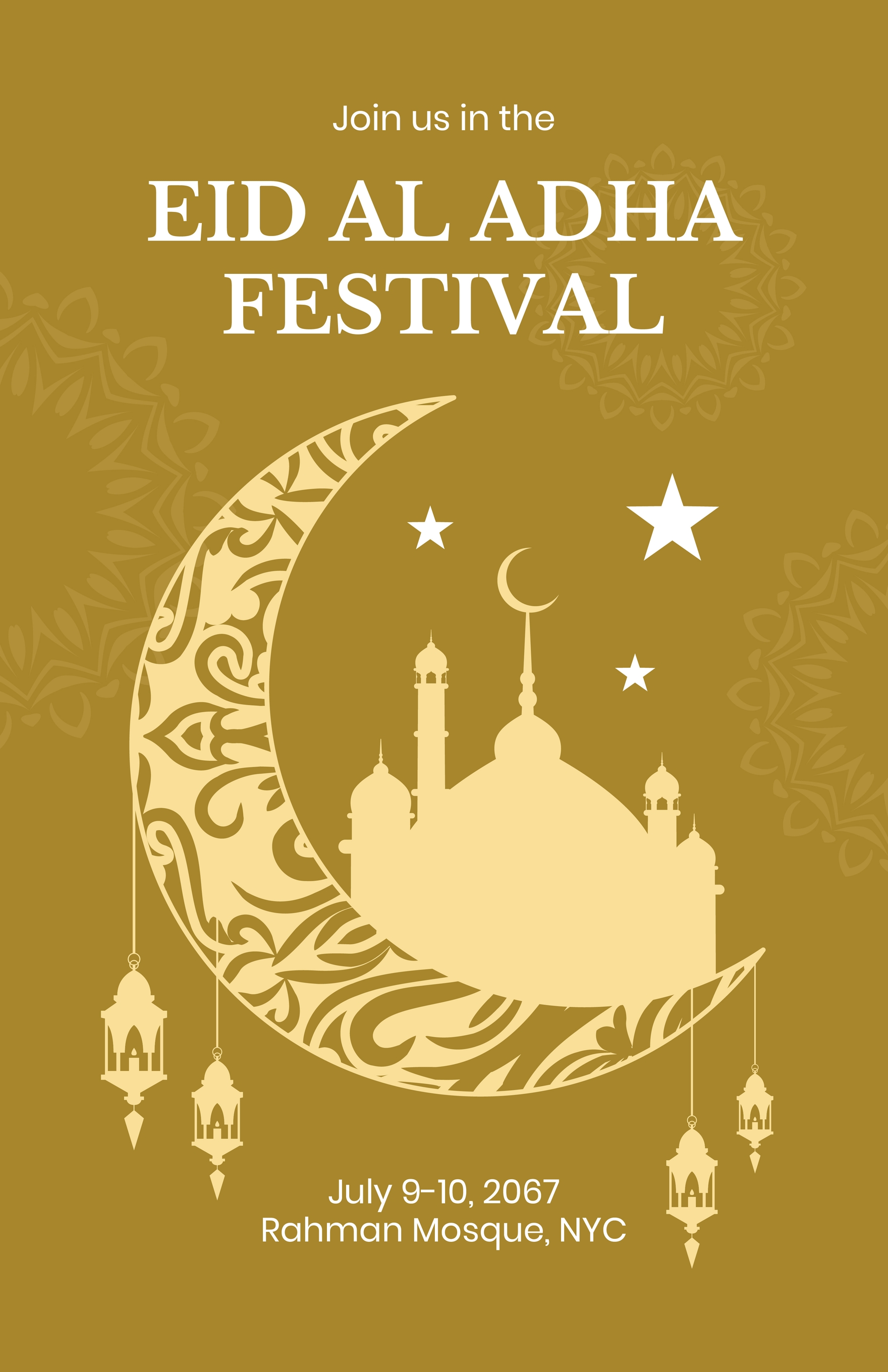 Free Eid Al Adha Festival Poster in Word, Google Docs, Illustrator, PSD, Apple Pages, Publisher