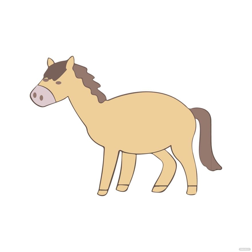 Cute Horse clipart in Illustrator, EPS, SVG, JPG, PNG
