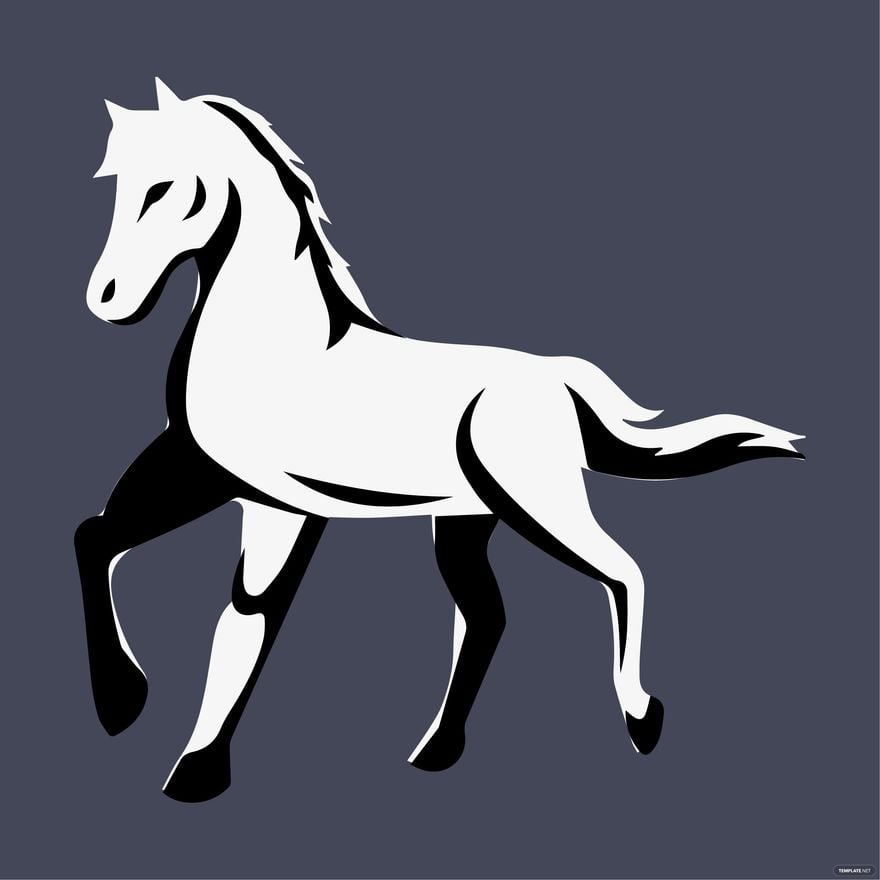 Black And White Horse clipart in Illustrator, EPS, SVG, JPG, PNG